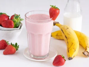 Fresa y Plátano con Leche